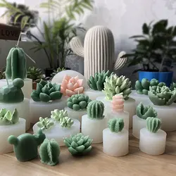 DIY Simulation Cactus Silicone Mold Mini Succulent Plant Candle Mold Soap Epoxy Resin Mold Cake Dessert Mousse Mold Home Decor