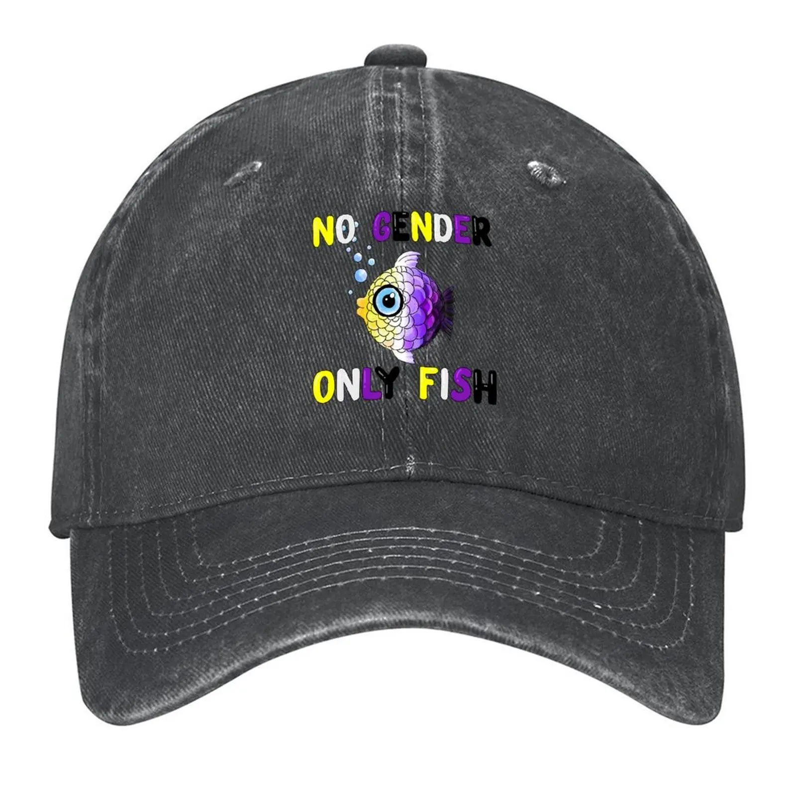 

No Gender Only Fish Baseball Cap Sun Hat For Children Anime Hat Hip Hop black For Women Men's