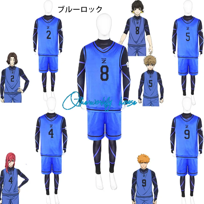 Anime Blue Lock Jersey Football Club Isagi Yoichi Cosplay Costume Sportswear Wig Hyoma Chigiri Meguru Bachira Cosplay Jumpsuits