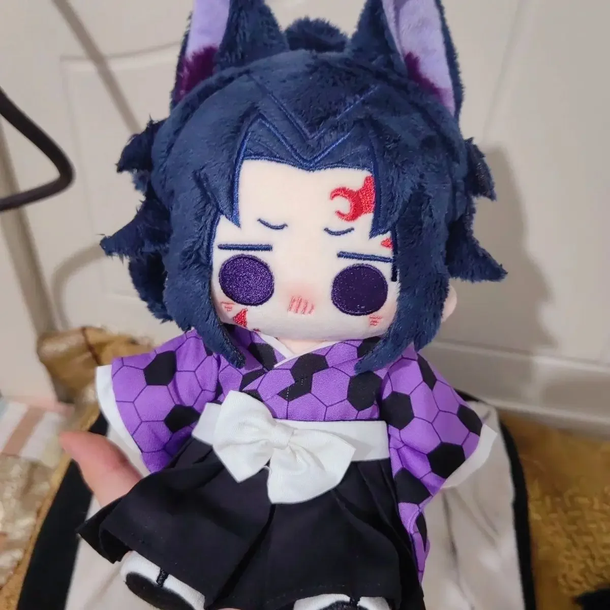 20cm Stuffed Anime Kimetsu No Yaiba Demon Slayer Michikatsu Tsugikuni Secretary Kokushibo Figure Plush Doll Toys for Kids Gifts