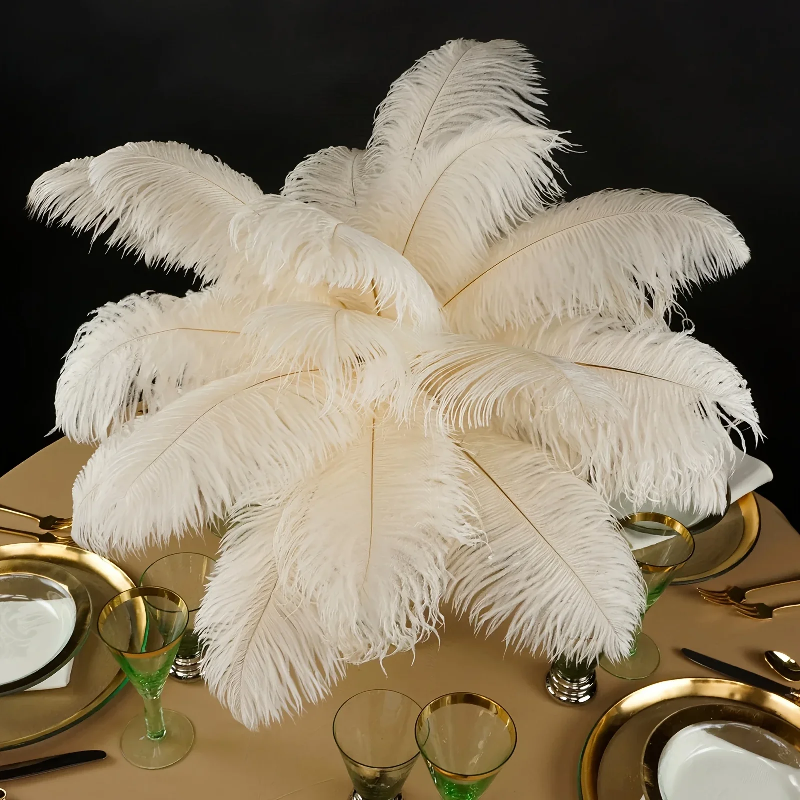 

10pcs White Natural Ostrich Feather Feathers 30-45cm for DIY Wedding Centerpiece Party Floral Arrangement Home Decor Crafts