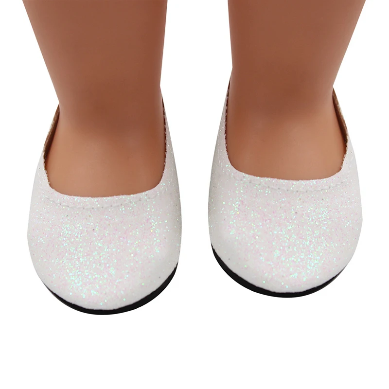 7 cm nieuwe mode baby pailletten pop schoenen handleiding canvas schoenen voor 43 cm poppen baby pasgeboren en 18 inch Amerikaanse poppen meisje cadeau
