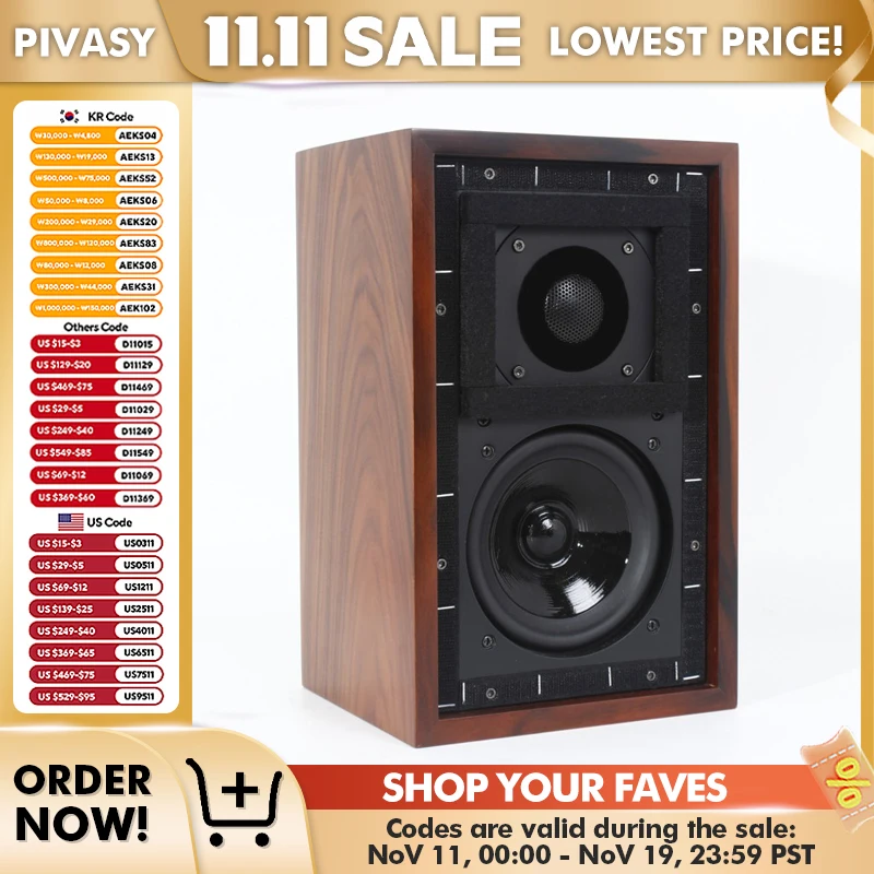 60 Вт Полочные колонки 8 Ом Монитор Звуковая коробка 2-полосный пассивный громкий динамик HiFi 75 Гц-20 кГц Деревянное аудио для домашнего кинотеатра DJ Studio