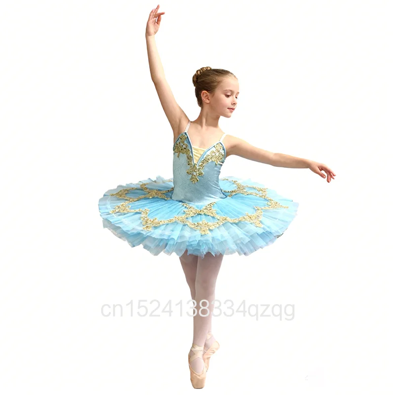 子供用バレエダンスドレス刺繍入りサスペンダースカート白鳥の湖バレエダンスパフォーマンス服ティーンエイジャー用バレエ衣装