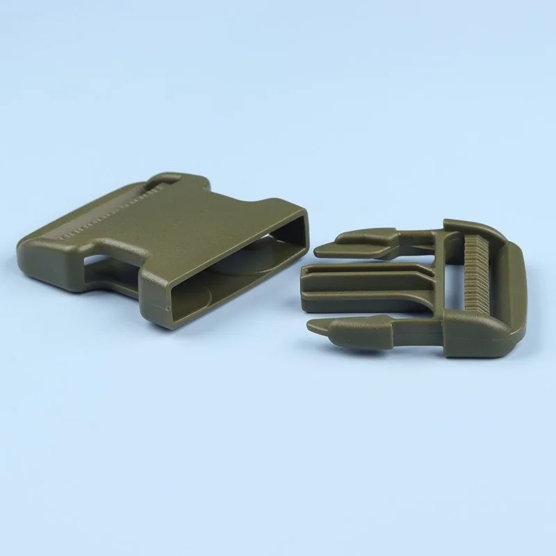 Plastic Buckle clip Double Dark Green Color Adjustable Side Release Buckles 2cm/2.5cm/3.8cm/5cm Quick Release Buckles 2pcs/bag