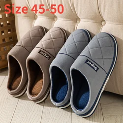 Size 47 48 49 50 Large Size Men's Cotton Slippers for Autumn Winter Extra Large Plus Size Home Warm Thick-soled Indoor Slippers