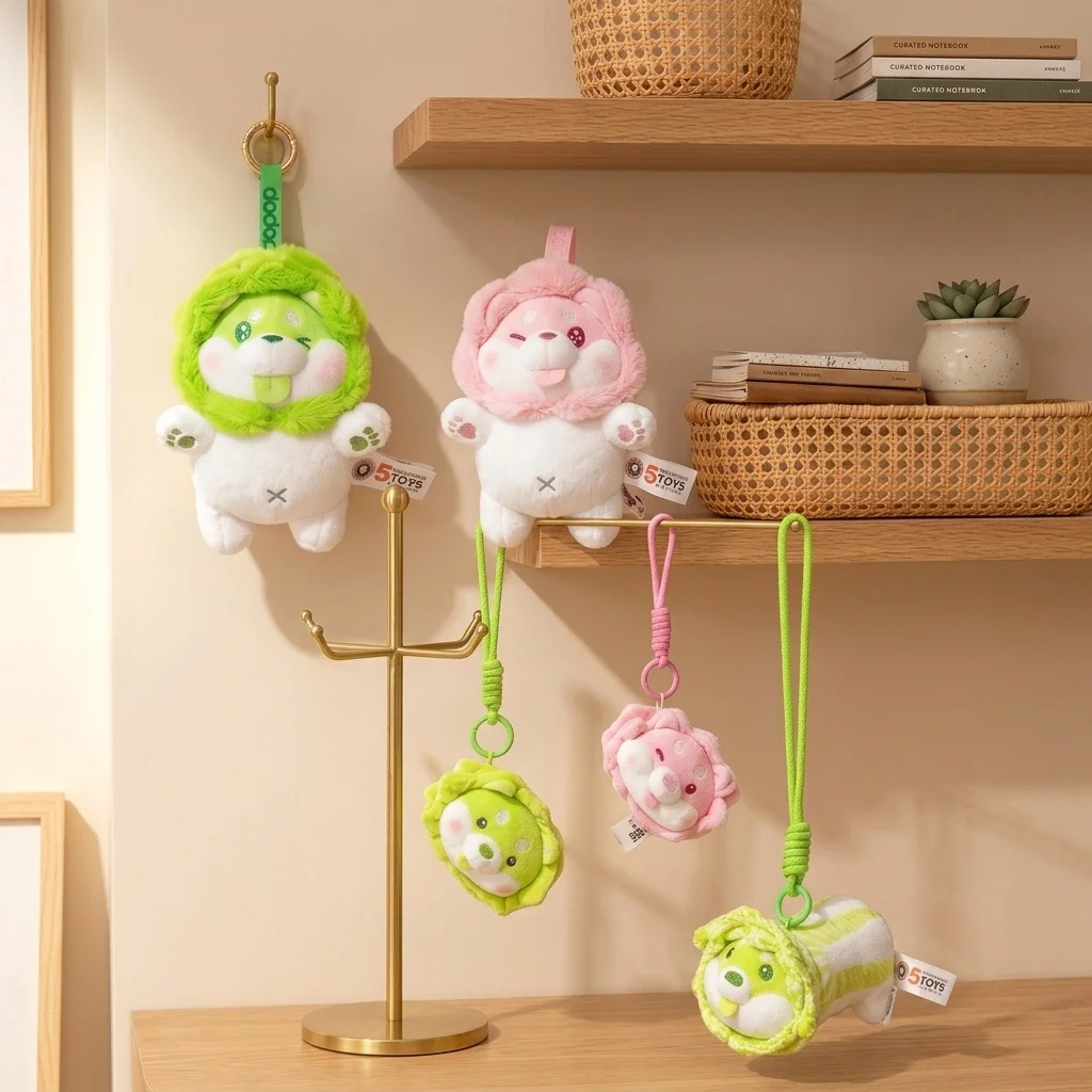 

Cabbage Dog Rose Dog Plush Pendant Adorably Keychain Kawaii Decor Toys Car Key Holder Couple Pendant Exquisite Birthday Gifts