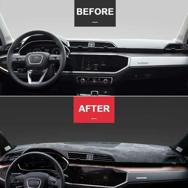 

Custom Car Dashboard Cover Wrap in Alcantara for Audi Q3 2019 2020 Mat Shade Cushion Pad Carpets Accessories