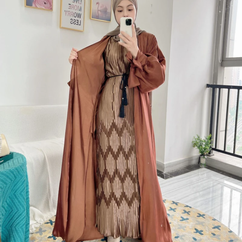 

Puff Sleeve Abayas for Women Kimono Musulmane Dubai Abaya Turkey Islam Arabic Muslim Long Modest Dress Robe Longue Femme Vestido