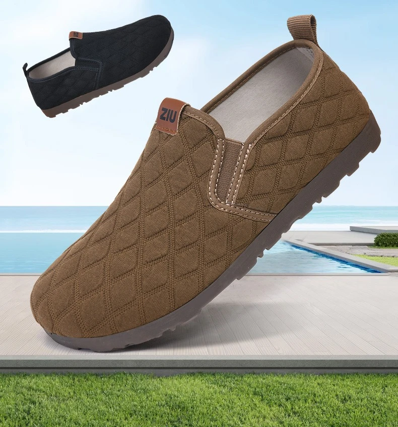 Damen-Slipper, lässige Schuhe, Obermaterial aus gestepptem Stoff mit Diamantmuster, weiche Gummisohle, rutschfest, leicht, bequem, ideal zum täglichen Tragen und für Spaziergänge. – Detail 1