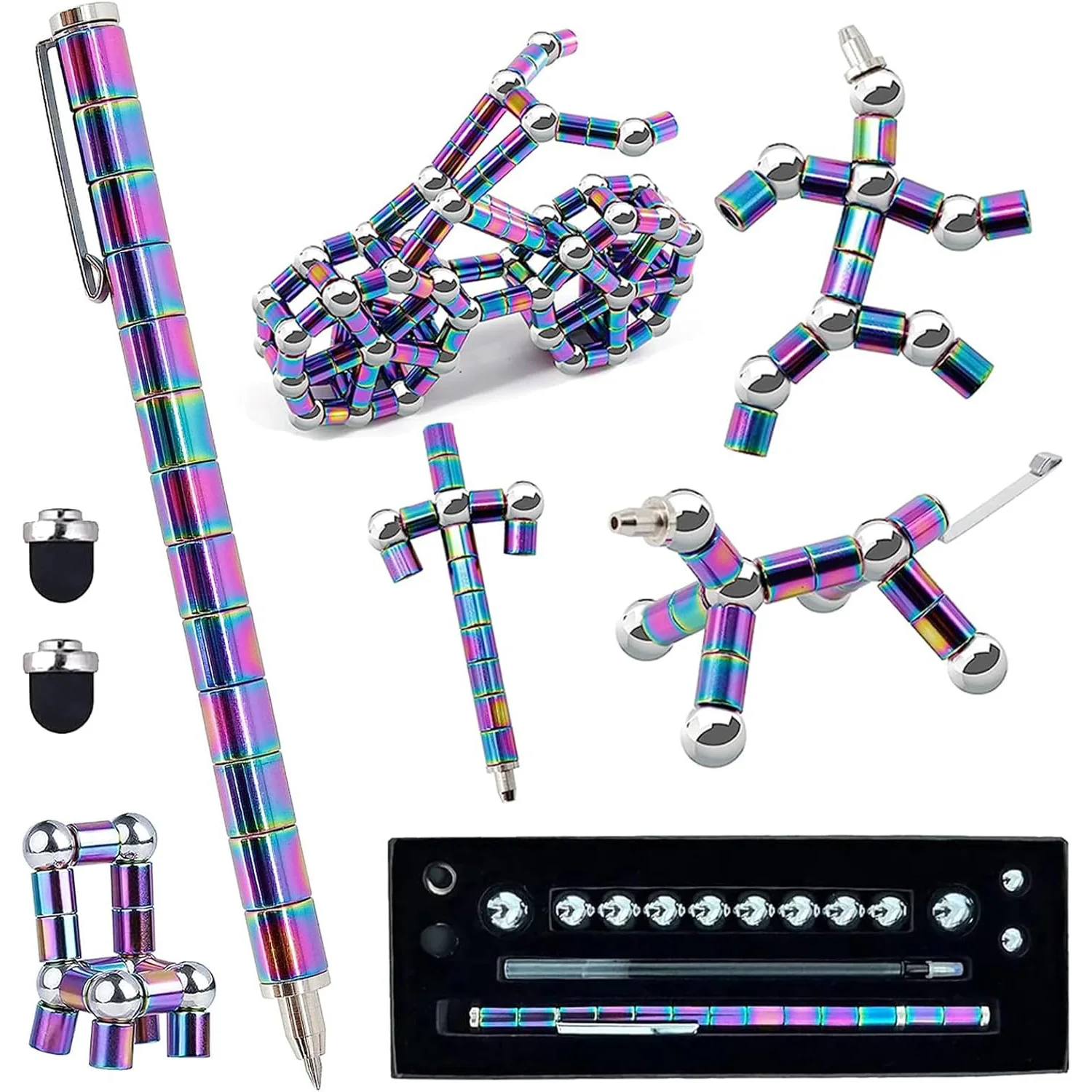 

Магнитная ручка-непоседа — комбинация игрушек с магнитом для идеального письма и спиннера, ручка-фигурка с 13 магнитными кольцами, идеальная игрушка