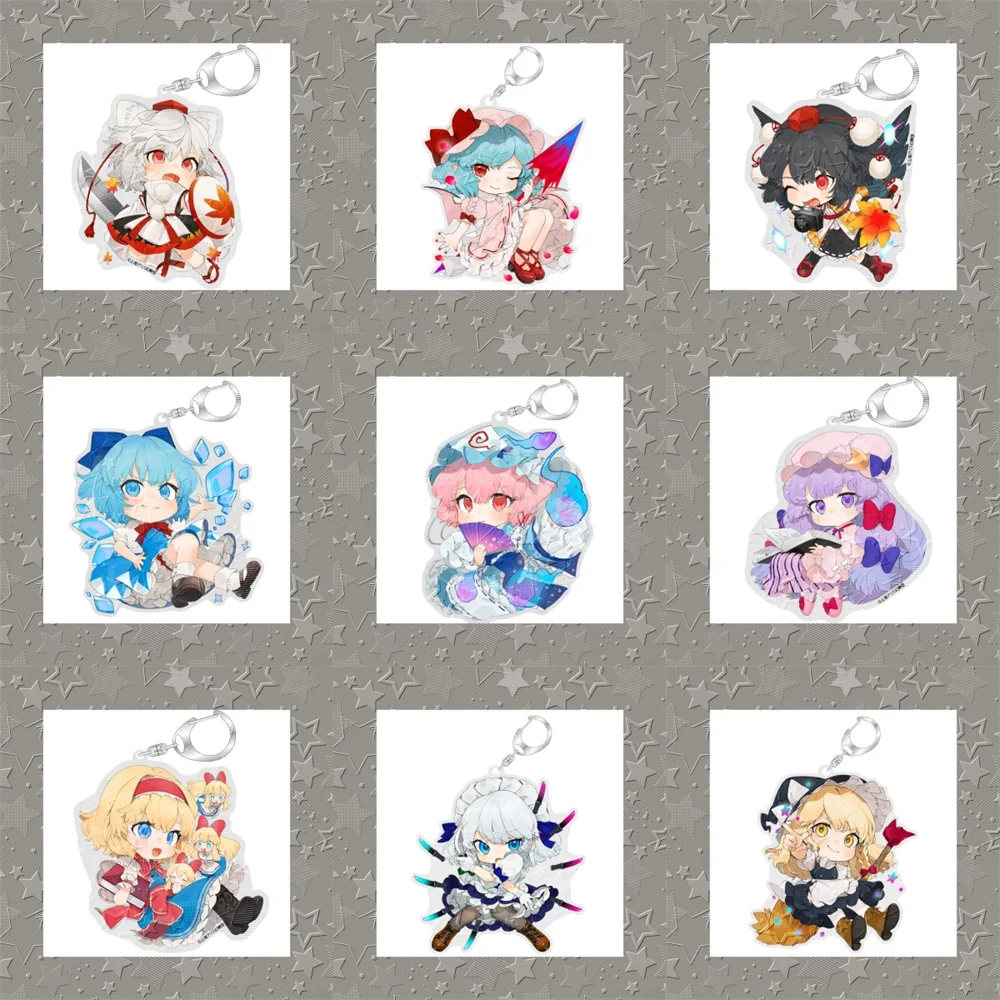 6CM Anime Touhou Project Acrylic Keychain Model Cosplay Characters Ornament Accessories Goods Christmas Collection Gifts
