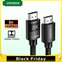 UGREEN HDMI-Compatible 2.1 Cable Ultra High-speed 8K/60Hz 4K/120Hz for Xiaomi Mi Box PS5 Splitter Cable Dolby Vision 48Gbps