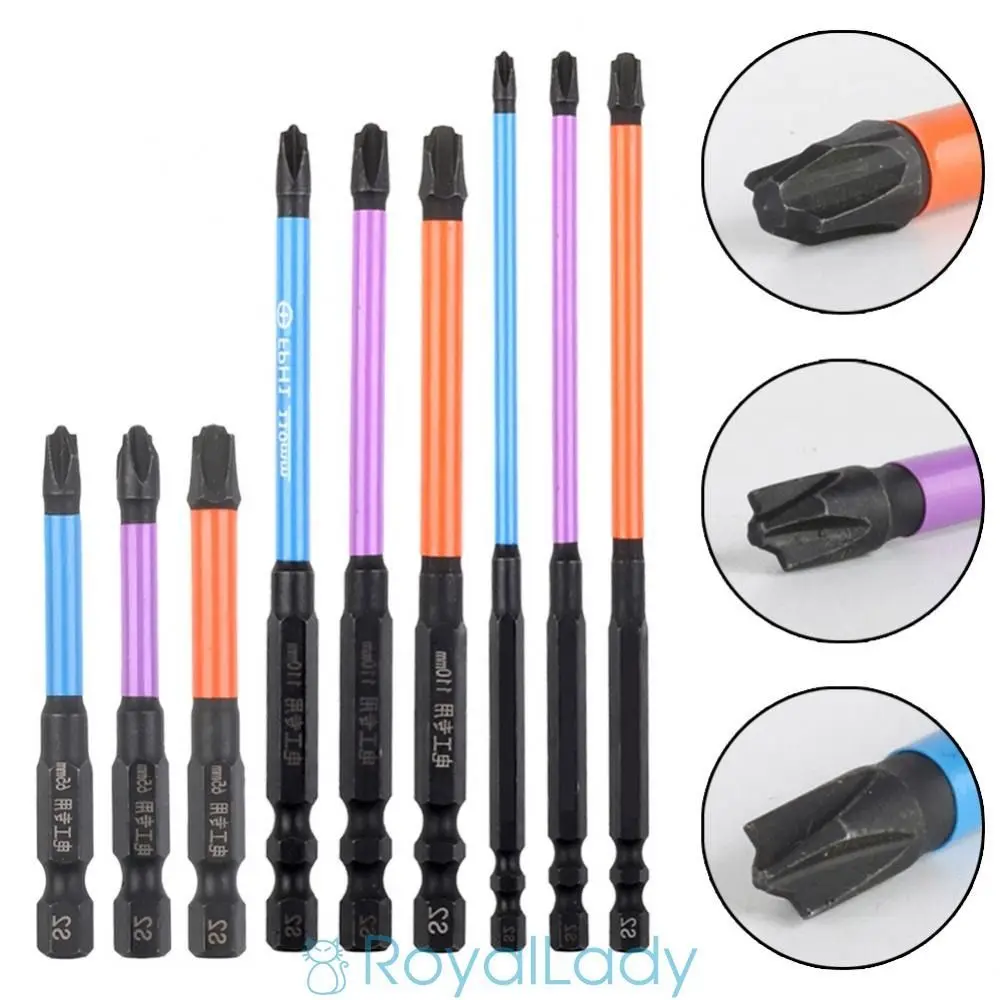 2Pcs Anti-shock Screwdriver Bit Wear-resistant Non-slip Screwdriver Batch Head Electric Screwdrivers Accessories Durable