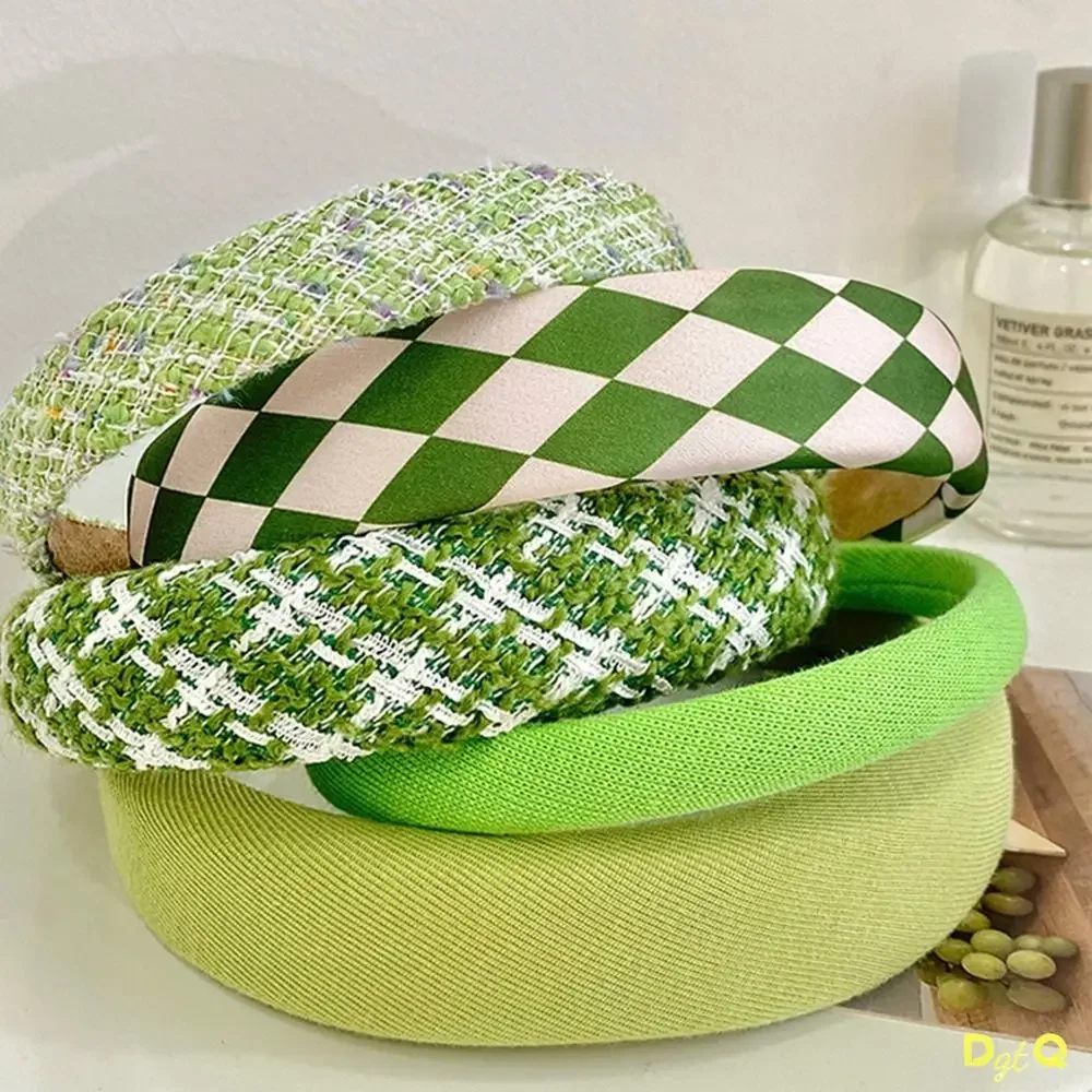 

Popular Green Hair Hoop Sweet Wild Wide Brimmed Hair Band Non Slip Fashion Headbands Hairband Ribbon DIY Hair Accessories
