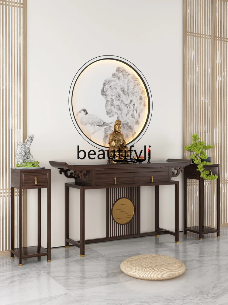 

New Chinese solid wood offering table Buddha table Guan Gong Shentai incense Gong Tai incense table