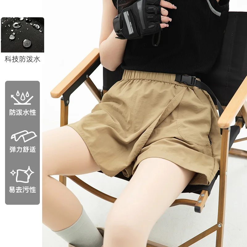 HOUZHOU A-line Half Skirt Shorts Women Outdoor Waterproof Summer Mini Skirt Pants for Women Casual Sports Korean Golf Outer Wear