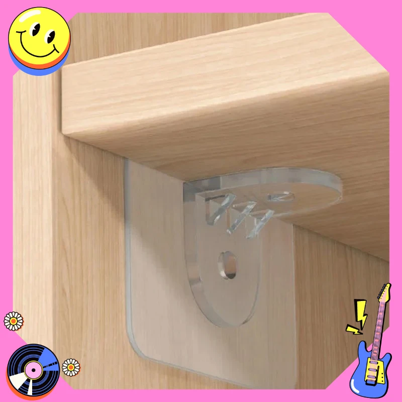 4/10pcs Divisori per guardaroba Staffe per divisori per armadio da cucina appiccicose senza marcatura Staffe di supporto per strato antiscivolo antiscivolo laterale