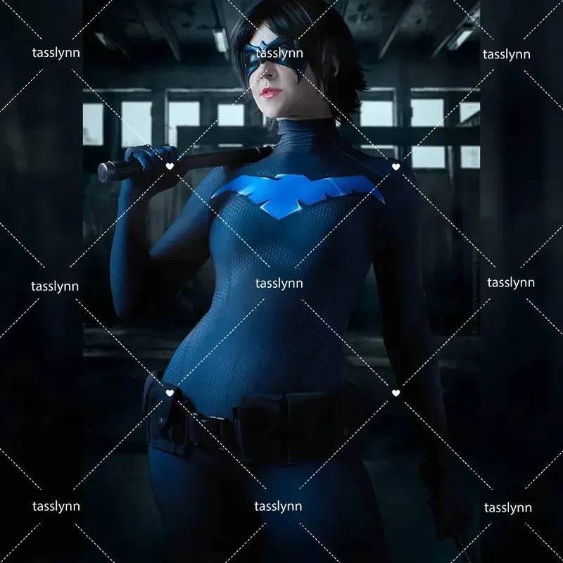 SN60 Night Wing Costume Cosplay Zentai Dick Grayson Robin Body 3D Stampato Adulti Tute intere Zentai Body1 e 2