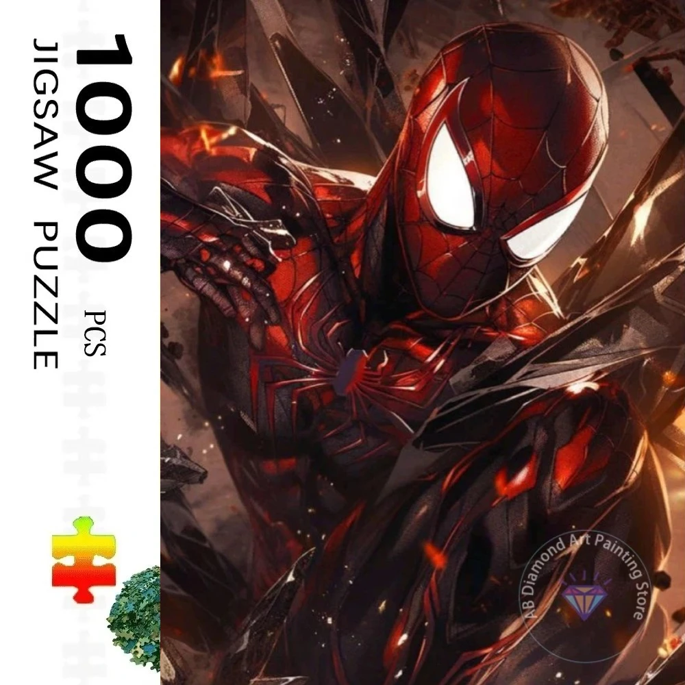 Adult Jigsaw Puzzle 1000 Pieces Puzzle Spider-Man Marvel Super Hero Paper Puzzle Decorative Painting Exercise Brain Thinking
