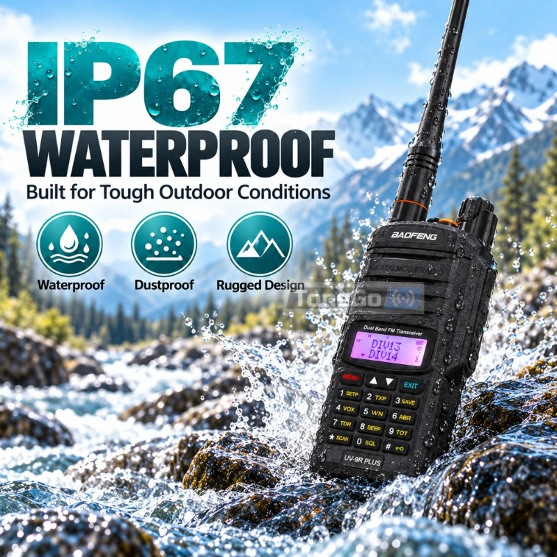 Baofeng UV-9R Plus GMRS Walkie Talkie IP67 Waterproof DIY Repeater Channel 462.5500-467.7250 MHz USB-C NOAA FM Handheld HamRadio