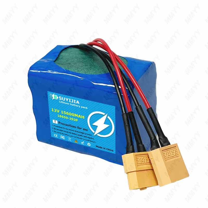 11.1V 12V 15600mAh D50B GPS Bait Boat 18650 Lithium-ion Battery for Elevator Intercom Video Doorbell Emergency Light Emergency