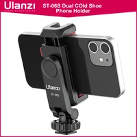 Ulanzi ST-06S soporte Vertical para teléfono trípode con zapata fría para micrófono Clip de teléfono ligero para iPhone 12 soporte para Vlog Smartphone