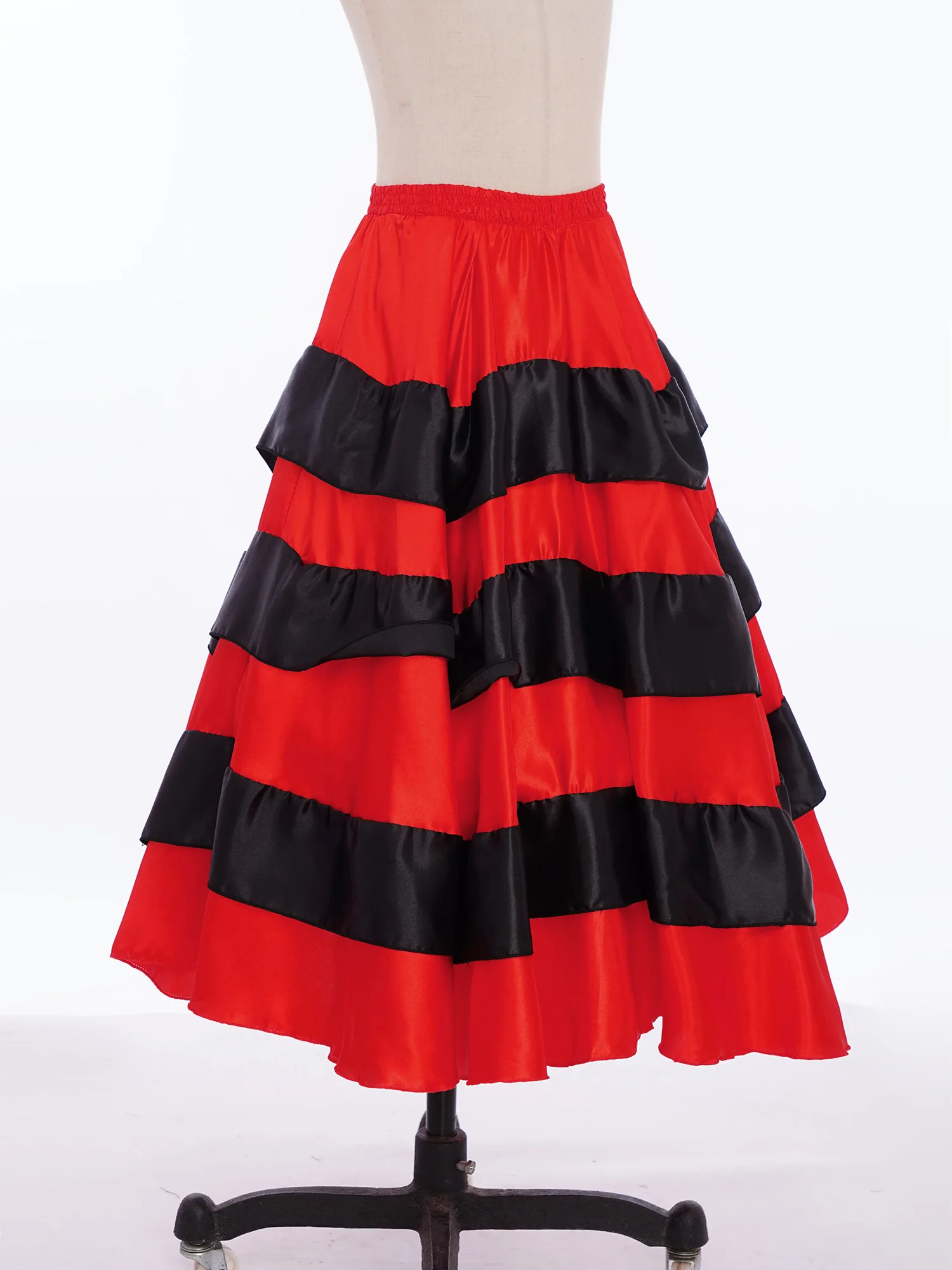Spanish Flamenco Costume Girl Long Red Flamenco Performance Dress Ballroom Skirt for Girls Child Dance Dresses For Kids Clothes