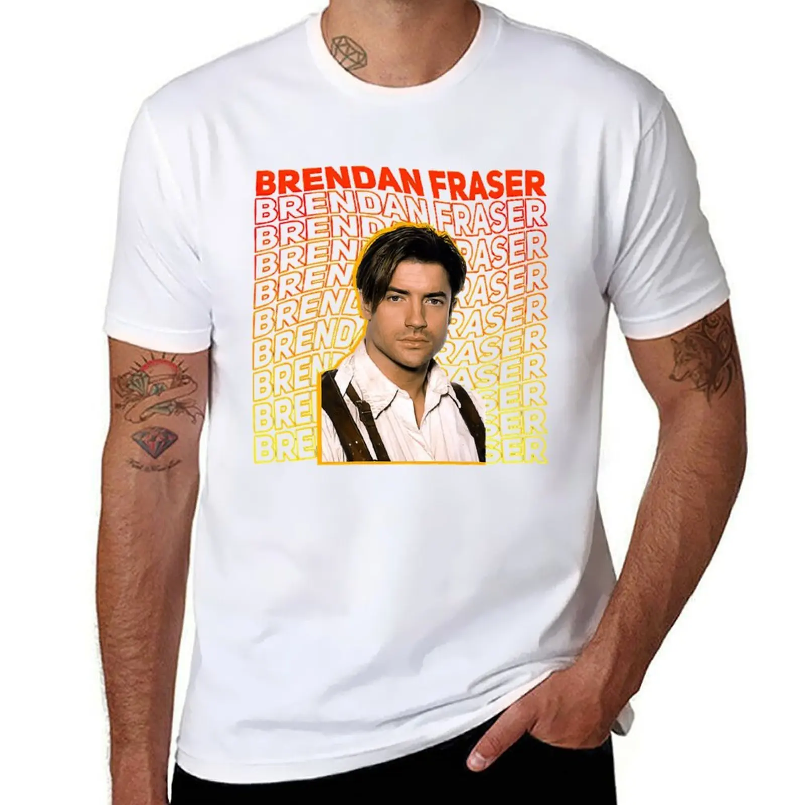 

Vintage Brendan Fraser Horror Movie Art Men Women Team T-Shirt man t shirts for men funny t shirts man T-Shirt
