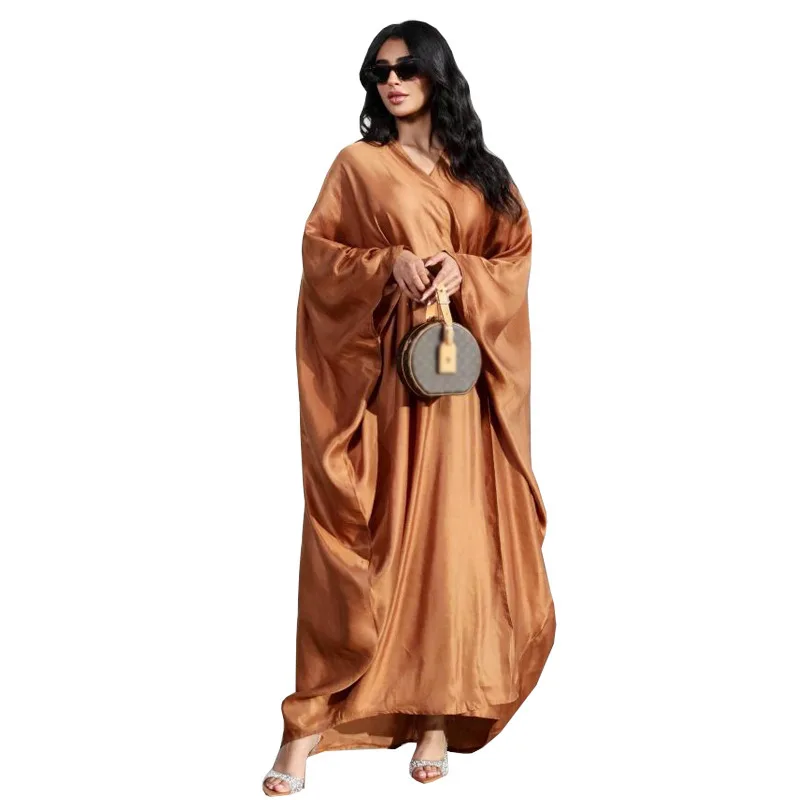 MQ137 Dubai solid color cardigan gown women's Türkiye ABAYA