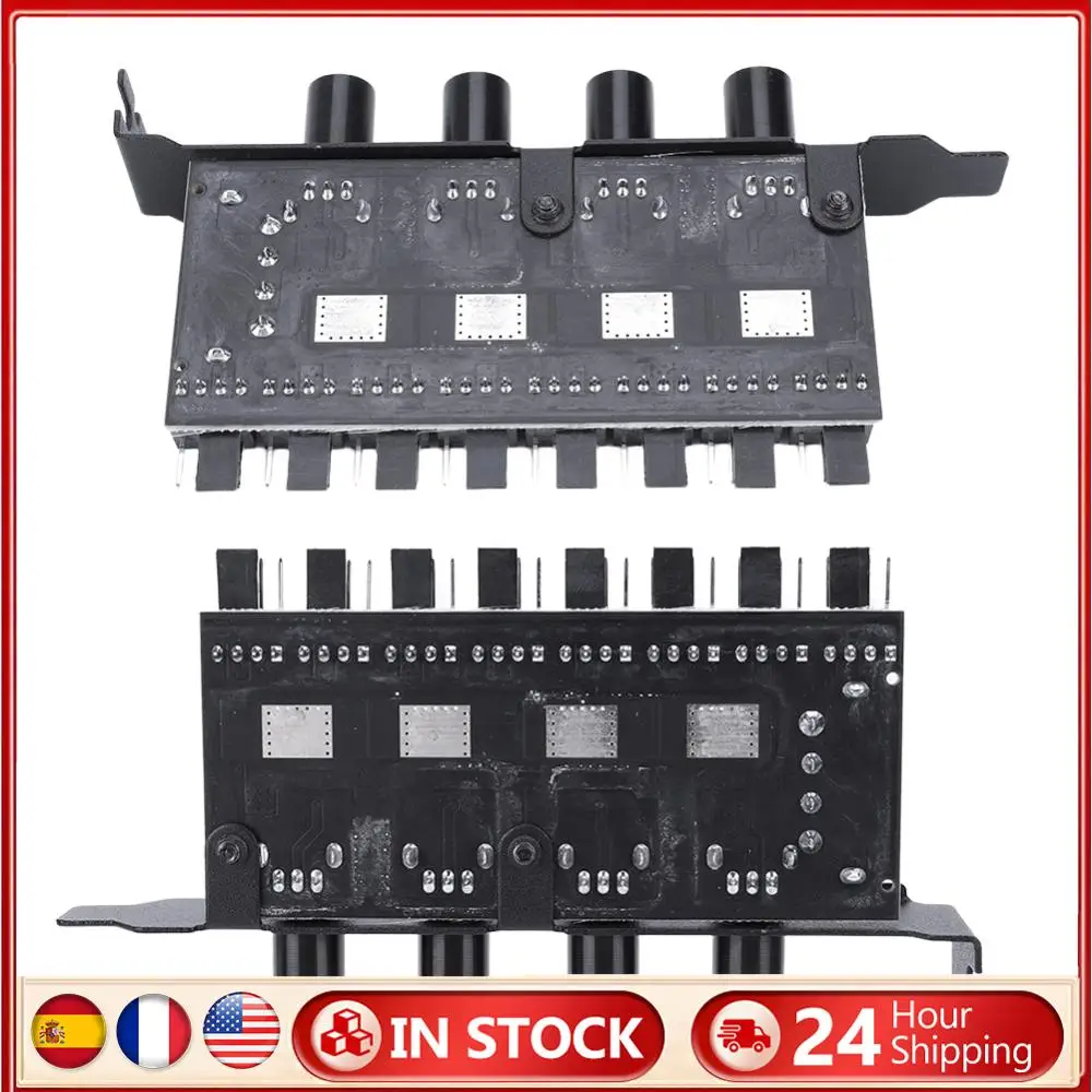 

CPU Cooling Fan HUB SATA/4 Pin Adapter 8 Channel PWM Hub Cooling Fan Speed Controller 4 Knob PC Case Cooling Fan Hub