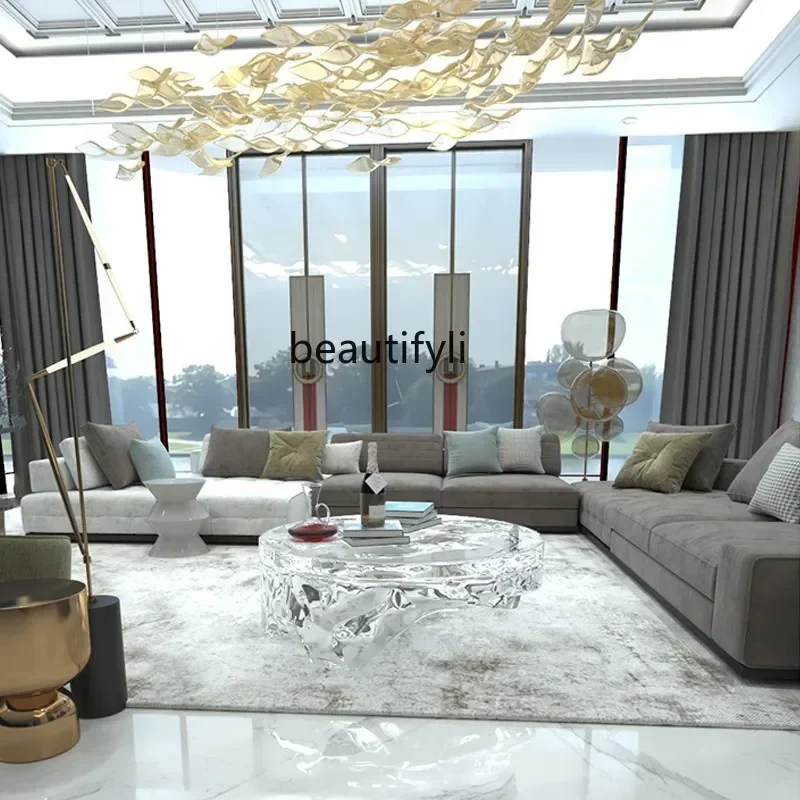 

yj15 Light luxury resin handicrafts transparent coffee table round sculpture living room soft decoration floor ornament