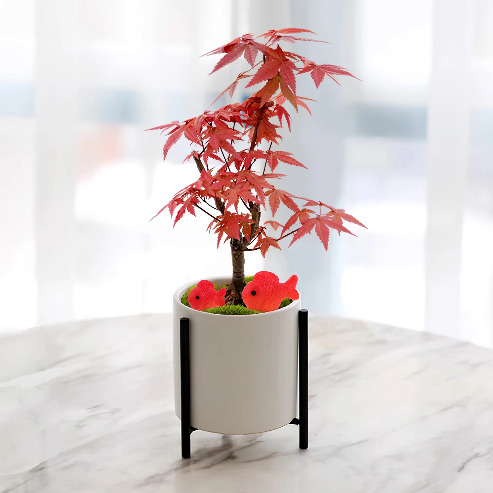 

Micro Landscape Decoration House house Miniature Fish Statuette Orange Aquarium Ornaments