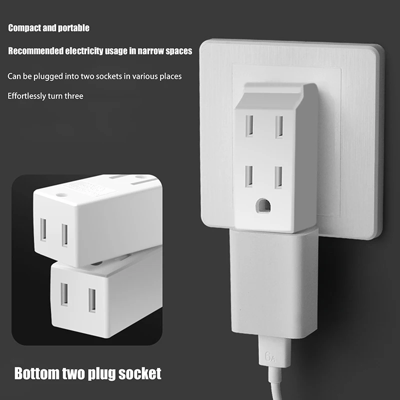 3 In 1 Wall Outlet Extension US Electrical Socket 125 Degree Plug Adapter Mexico Canada Travel Aadapter Portable Power Converter