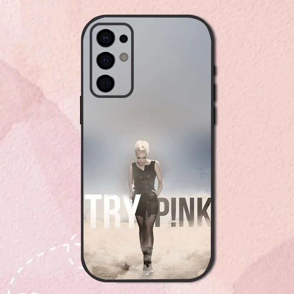 Singer P-P!NK Phone Case For Samsung S24,S21,S22,S23,S30,Ultra,S20,Plus,Fe,Lite,Note,10,9,5G Black Soft Shell