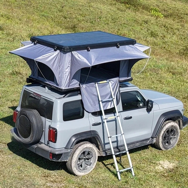 Four Season Waterproof Hard Shell Roof Top Tent 600D Ox Cotton Double Layers One Bedroom SUV Truck Outdoor