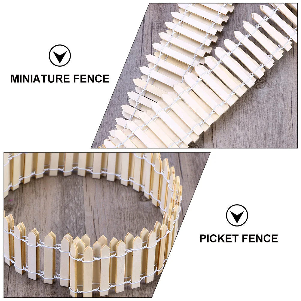 

3 Pcs Mini Fence Wooden Decor for Christmas Tree Baby Plant Picket Fence Miniature Garden House Craft Gift High Quality
