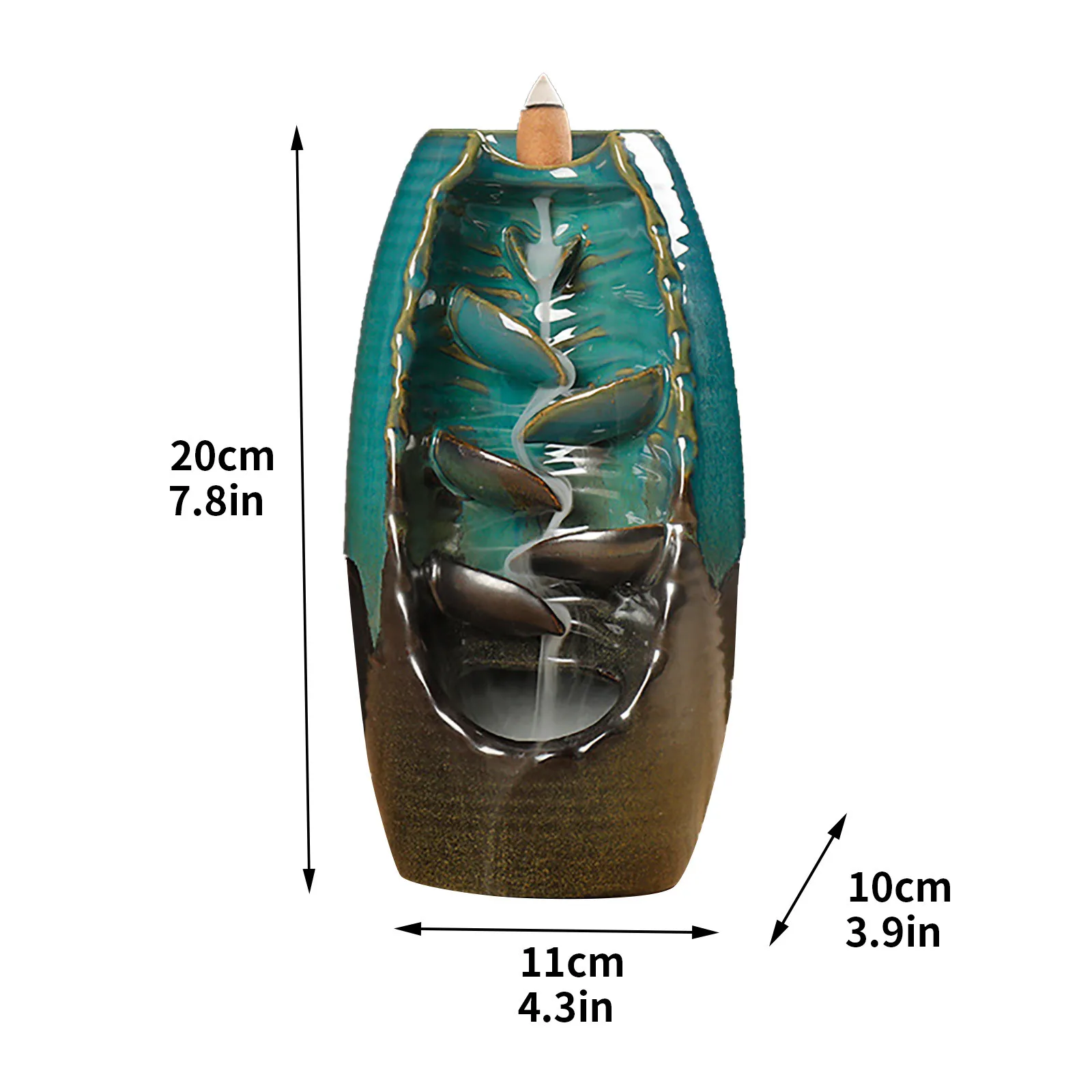 Ceramic Backflow Incense Holder and Burner Waterfall, Aromatherapy Diffusers Ornament For Living Room Home Decor Zen Decor view 6