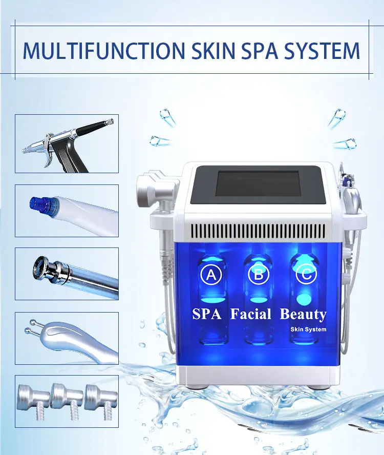 2024 Portable 7 in 1 Hydro Facial Dermabrasion Machine Water Peeling Skin Rejuvenation Facial Cleanning Beauty Health Device CE