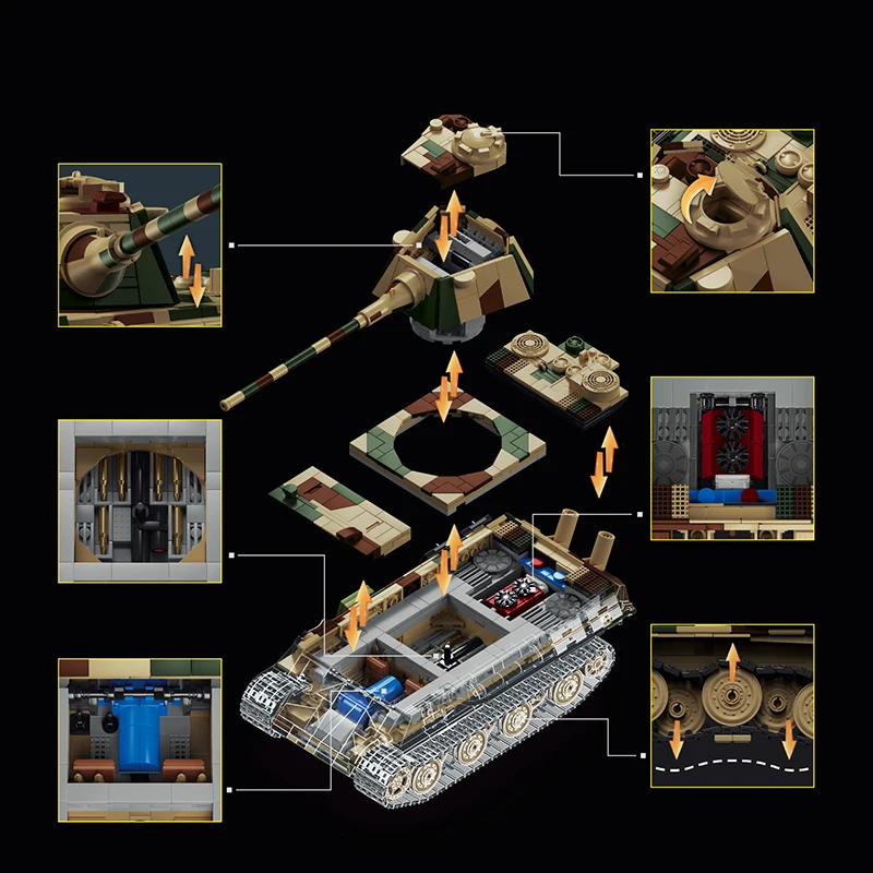 1:28 scale military series building block toy set, multiple points can rotate, perfect for gifting and display