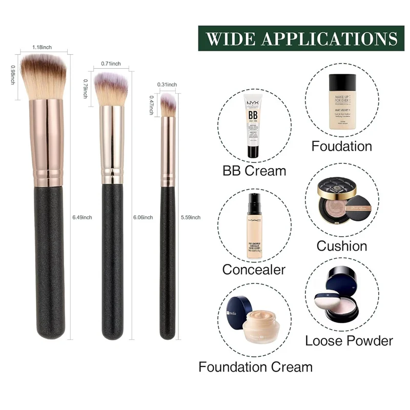 4/2pcs Foundation Concealer Brushes Set One Line Foundation Brush Traceless Under Eye Concealer Brush Nose Contour Brushes Tools