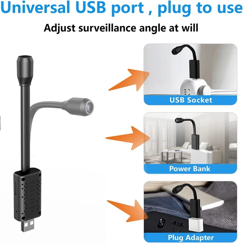 W11 WiFi Surveillance Camera HD USB Adjustment Angle Application Real-time Remote Push Alert Only Works with 2.4GHz Wi-Fi Router