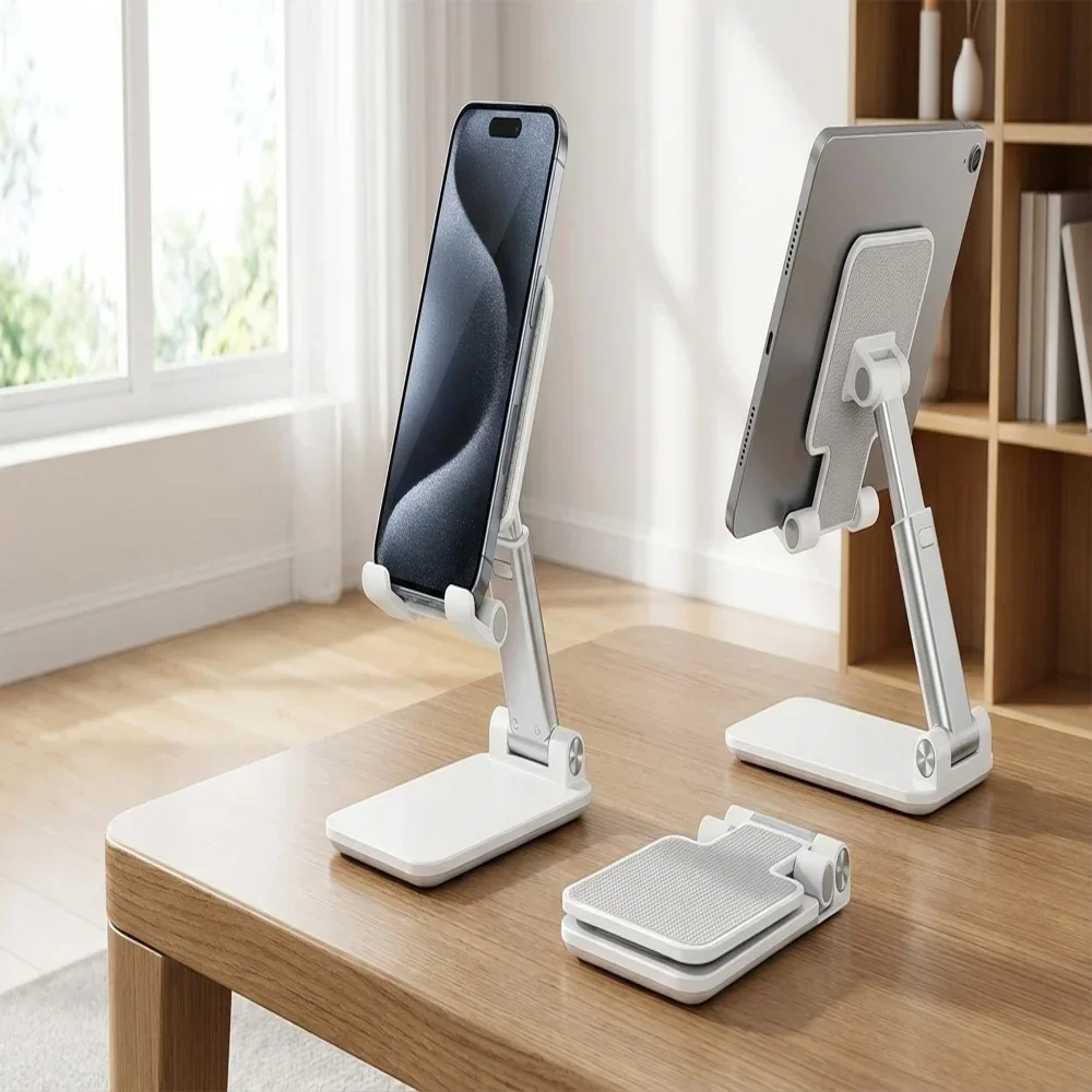 

Foldable Adjustable Desktop Phone & Tablet Stand Universal Height Adjustable Lazy Bracket Anti-Slip Multi-Functional Table Holde