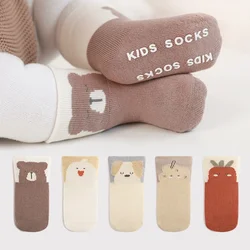 2023 Winter New Newborn Baby Socks Terry Toddler Anti-slip Baby High Long Socks Cute Sleeping Floor Stockings New Year Costume