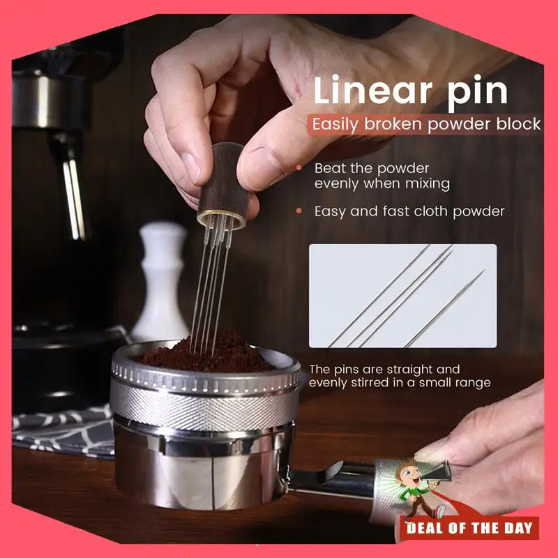 24-часовая доставка, темпер для кофе, иглы из нержавеющей стали, мешалка для порошка эспрессо, распределитель, выравниватель, инструменты WDT, аксессуары для перемешивания в кафе