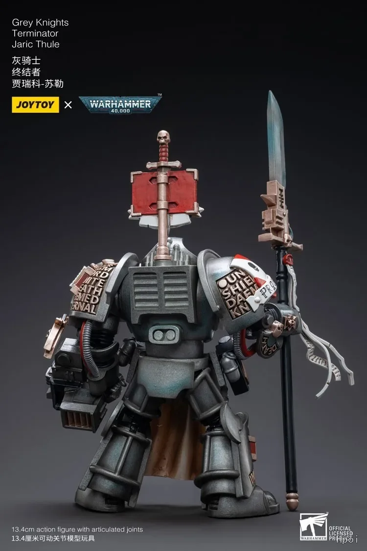 【Original】JOYTOY Warhammer 40K 1/18 ตัวเลขการกระทําอัศวินสีเทา Terminator Jaric Thule ทหารคอลเลกชันของขวัญของเล่น