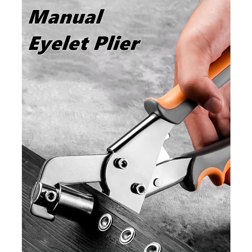 6mm / 10mm Eyelet Pliers Kit Tools Portable Hand Press Metal Grommet Hole Punch Plier for Leather Canvas Clothing DIY Tarp Ring