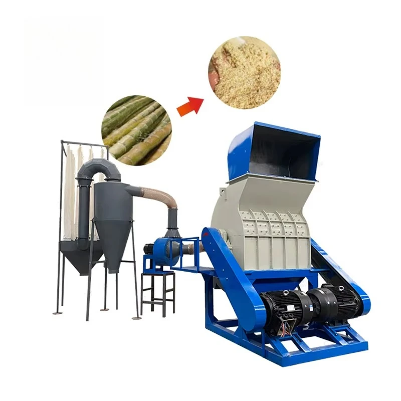 Large Capacity Wood Hammer Mill Complete Set with Cyclone Dust Collector Wood Branch Log Shredder Crushing Machine Customized