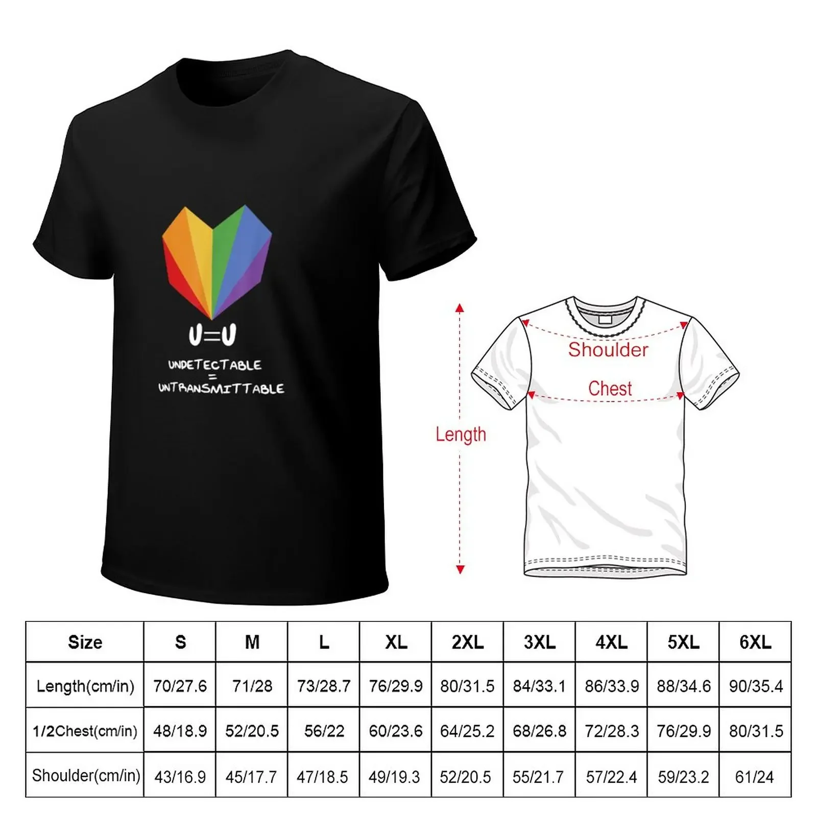 U=U Undetectable Equals Untransmittable HIV Awareness T-Shirt customizeds kawaii clothes Men's t-shirts