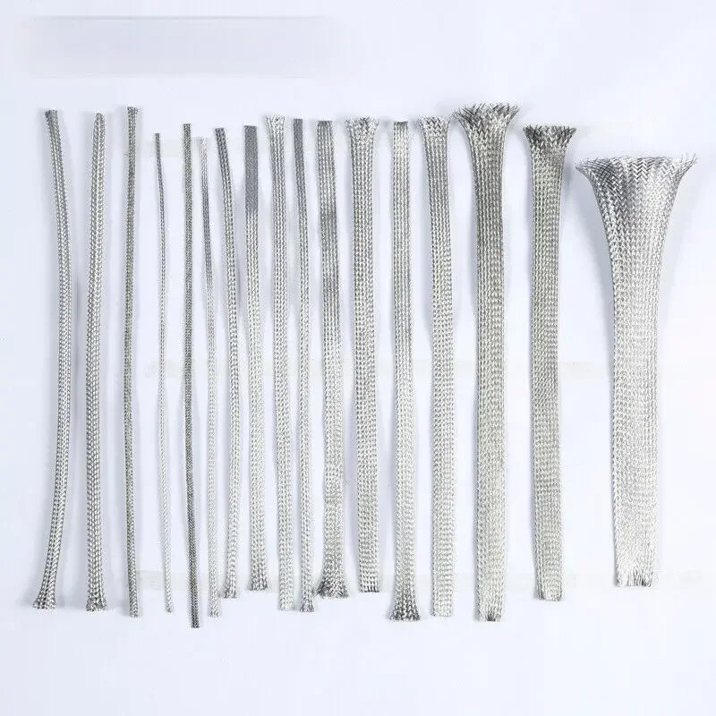 5M 304 Stainless Steel Wire Cable Braided Sleeve Metal Sheath Expandable Conductive Shielding Screening Signal Wire Cable